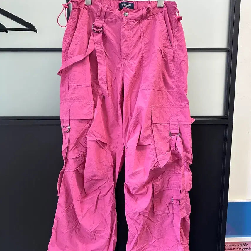 [BUNJANG] Who.A.U Cargo Track Pants Pink / 새상품/ 후아유 카고 트랙 팬츠 핑크