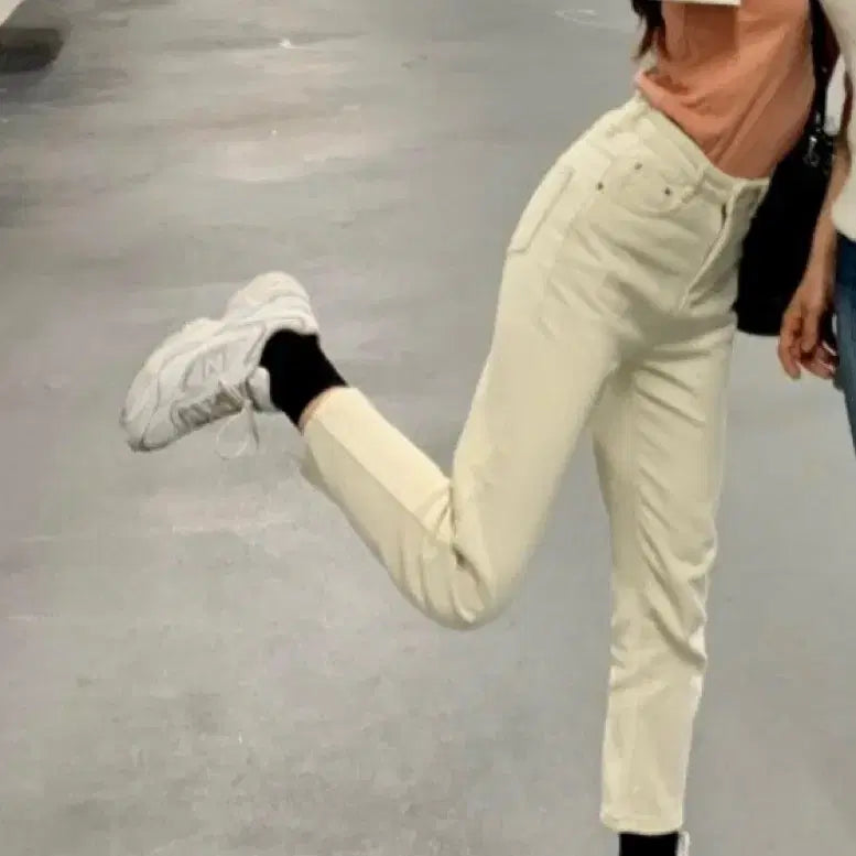 [BUNJANG] White & Blue Denim Pants / 데님 팬츠 (화이트,청)