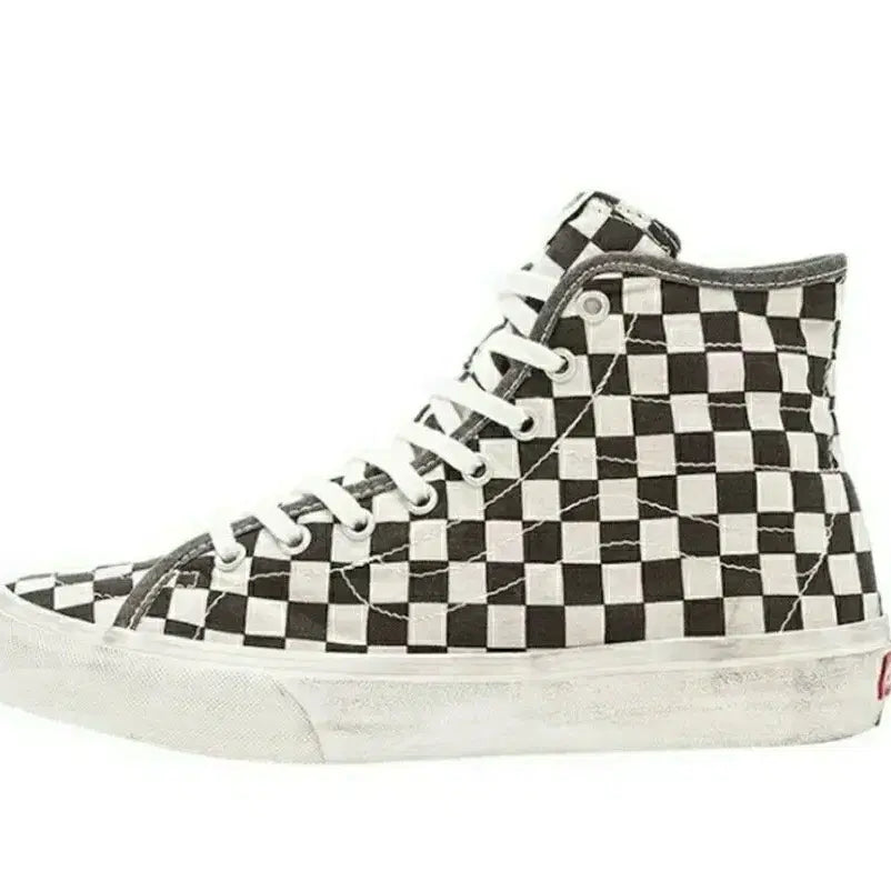 [BUNJANG] VANS SK8-Hi Decon Overwashed Black Checkerboard Sneakers (Size 270mm) / "프로" [270] 반스 스케이트하이 디콘 오버워시드 블랙 체커판