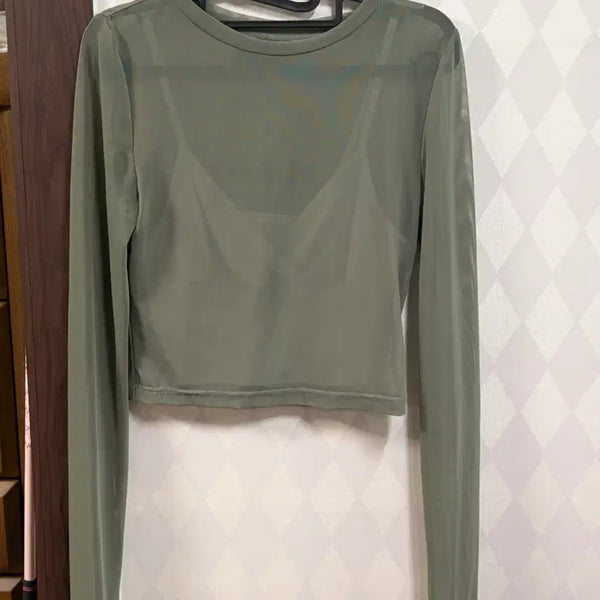 [BUNJANG] Shop Cider Sheer T-Shirt (Includes Camisole) / 샵사이다 시스루티셔츠 (나시세트)