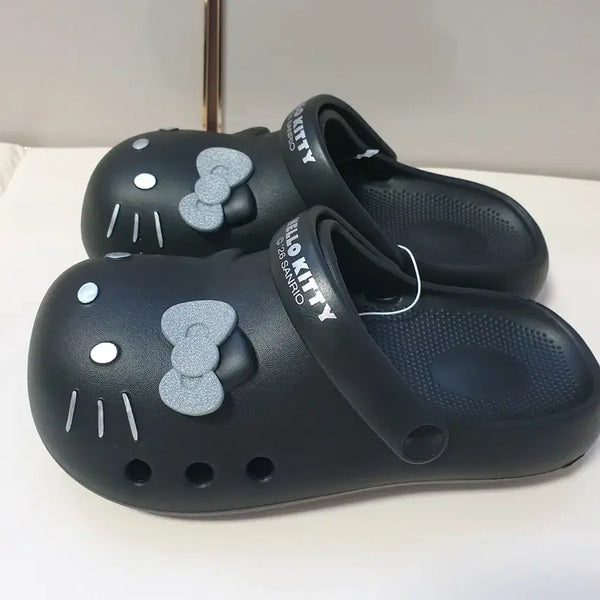 [BUNJANG] Sanrio Hello Kitty Mule Slippers Black / 헬로키티  산리오 키티 뮬 슬리퍼 블랙 새상품 240,250
