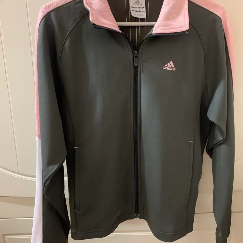 [BUNJANG] Adidas Grey Pink Track Jacket / 아디다스 회핑 회색 핑크 져지