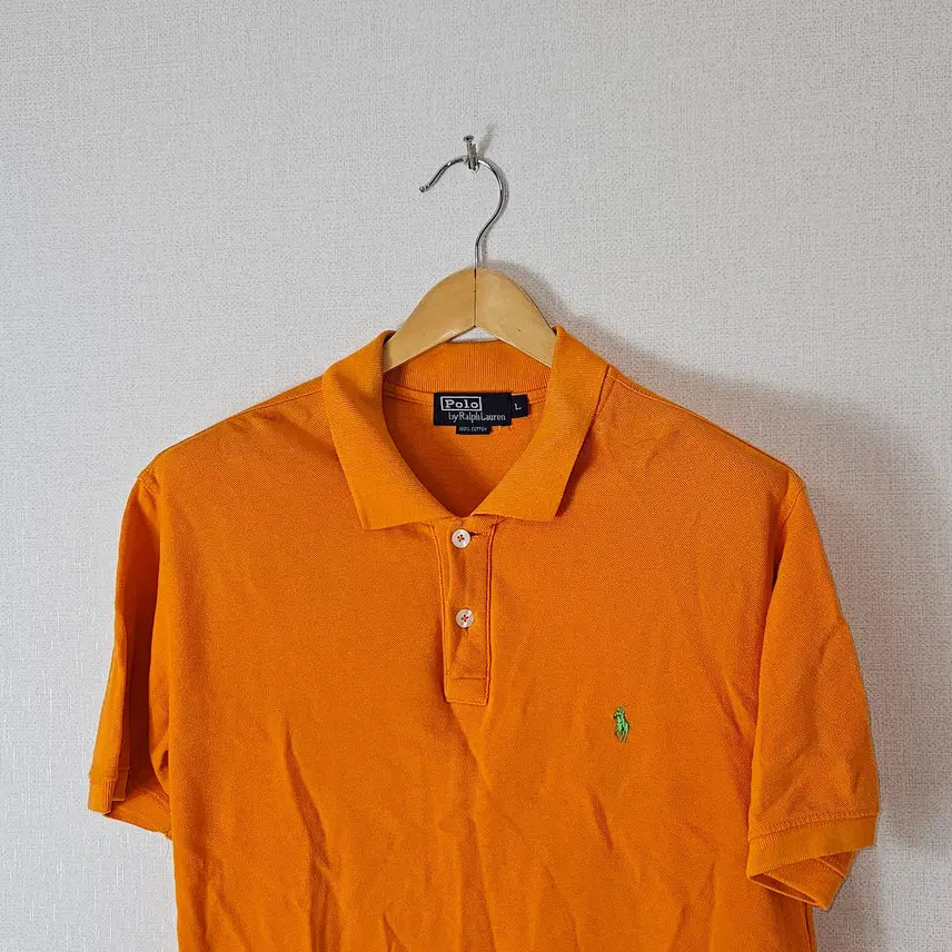 [BUNJANG] Polo Ralph Lauren Short Sleeve Pique Polo Shirt Green Pony Orange L / 폴로 랄프로렌 카라티 반팔 피케티 그린포니 오렌지 L