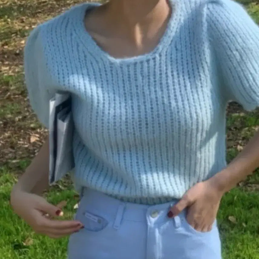 [BUNJANG] Without Summer Knit Short Sleeve / 위드아웃썸머 니트 반팔