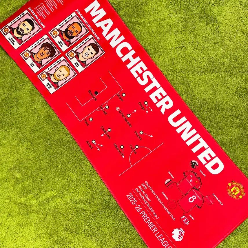 [BUNJANG] Manchester United 2025-26 League Lineup Desk Mat / 25-26 맨유 리그 라인업 축구 데스크 매트 챔스 장패드 PC 방꾸