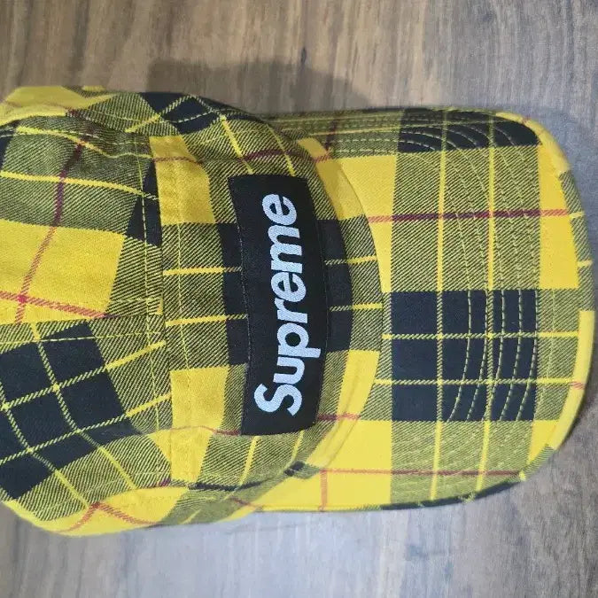 [BUNJANG] Supreme Washed Chino Twill Camp Cap Yellow Tartan / 슈프림 워시드 치노 트윌 캠프캡 옐로우 타탄 - 20FW