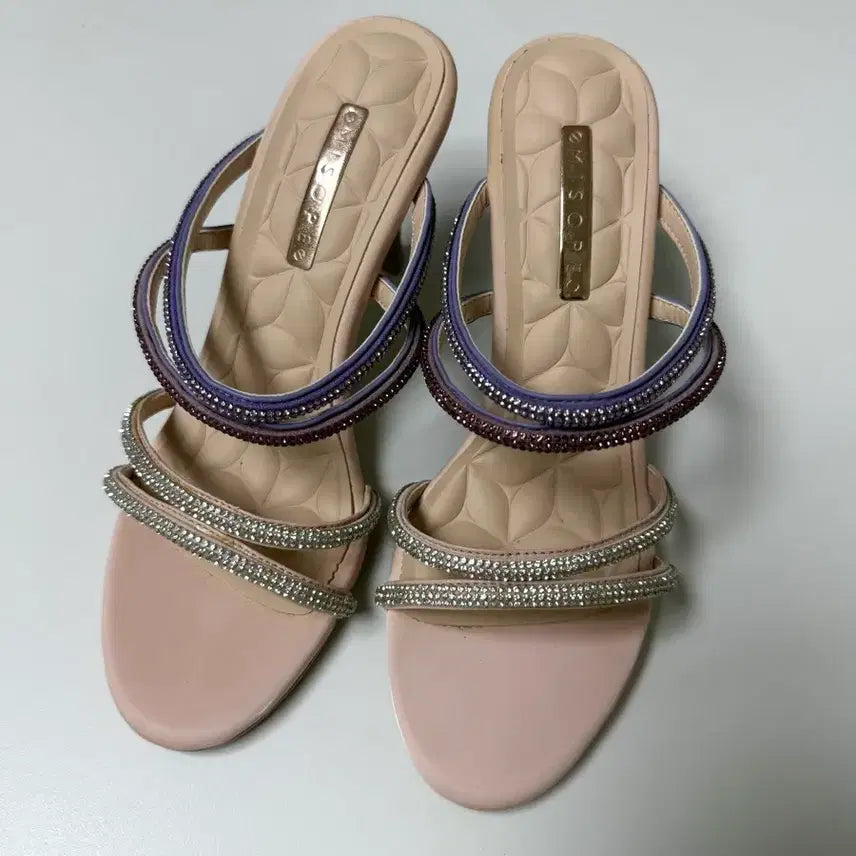 [BUNJANG] MISOFE Cubic Mules Sandals Pink Purple Size 230 / 미소페 큐빅 뮬 샌들 230사이즈 핑크 퍼플