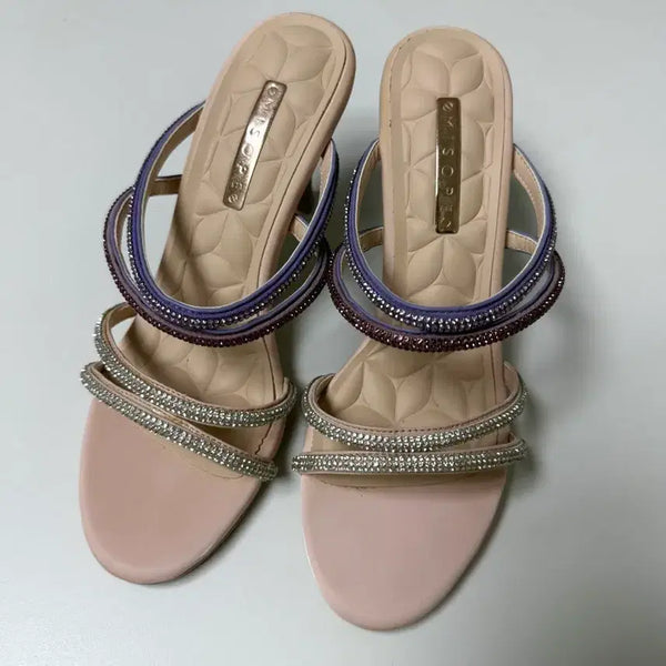 [BUNJANG] MISOFE Cubic Mules Sandals Pink Purple Size 230 / 미소페 큐빅 뮬 샌들 230사이즈 핑크 퍼플