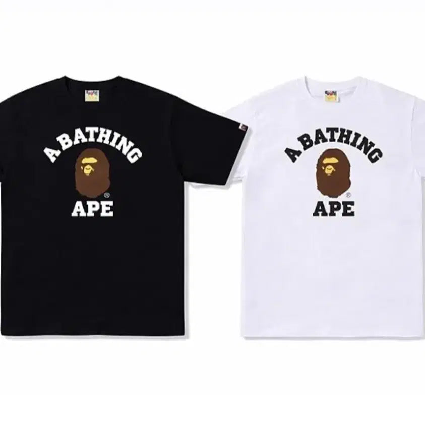 [BUNJANG] BAPE College T-Shirt Black/White / 새상품) BAPE 베이프 컬리지 반팔 블랙/화이트