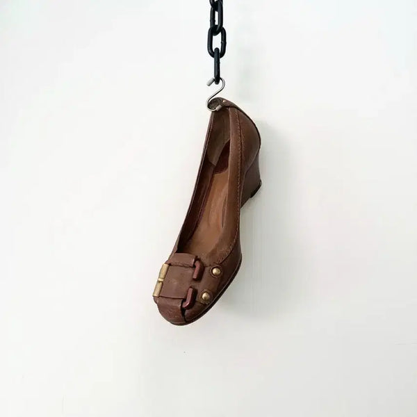 [BUNJANG] Chloe Buckle Detail Wedge Pumps / 끌로에, 끌로에 플랫, chloe, 단화, 플랫슈즈, 뮬, 샌들,빈티지