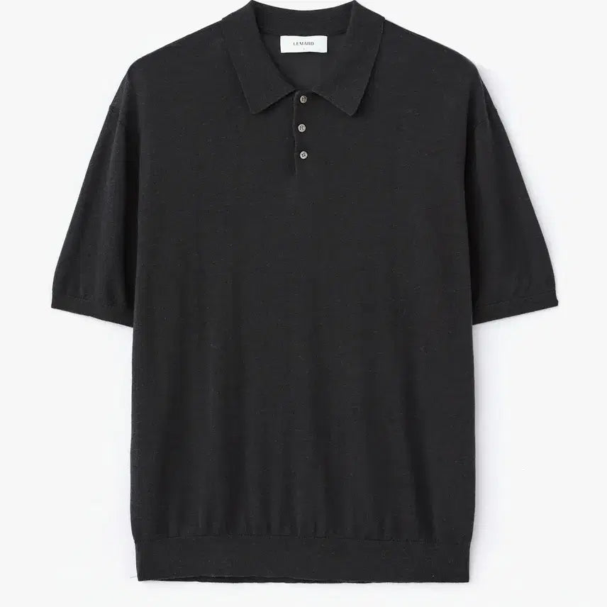 [BUNJANG] Lemond Linen Collar Half Knit / 르마드 린넨 카라 하프 니트