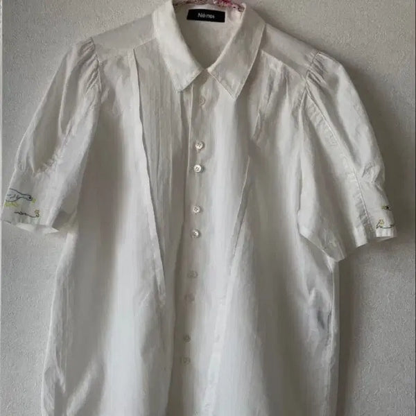 [BUNJANG] Ne-net White Embroidered Blouse / Ne-net 네넷 희귀매물 화이트 자수 블라우스