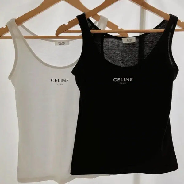 [BUNJANG] Imported Sleeveless Top with Logo / 수입의류 셀 로고 민소매 나시