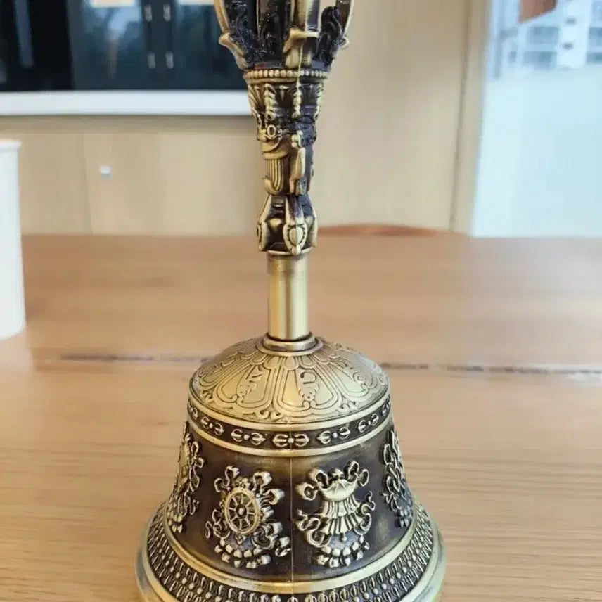 [BUNJANG] Tibetan Vajra Bell with Eight Auspicious Symbols / 티베트 대 팔보 최고급 금강 법종 (령)