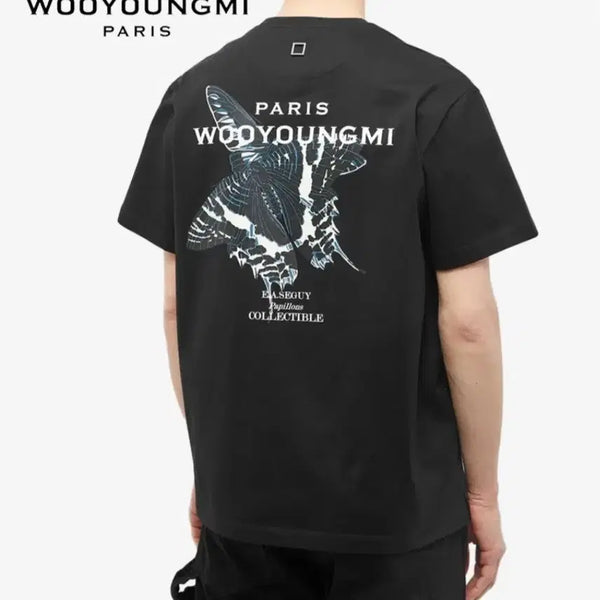 [BUNJANG] Wooyoungmi Butterfly Back Logo Short Sleeve T-Shirt Black / 동서양의 만남 우영미 버터플라이 백로고 반팔티 블랙