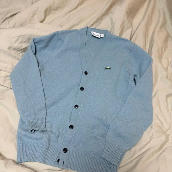 [BUNJANG] Lacoste Mute Blue Cardigan / 라코스테 뮤트블루 소라 가디건