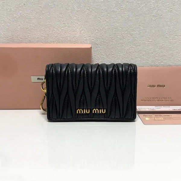 [BUNJANG] Miu Miu Matelassé Keychain Card Wallet / (정품/A)미우미우 마테라쎄 키링 카드지갑