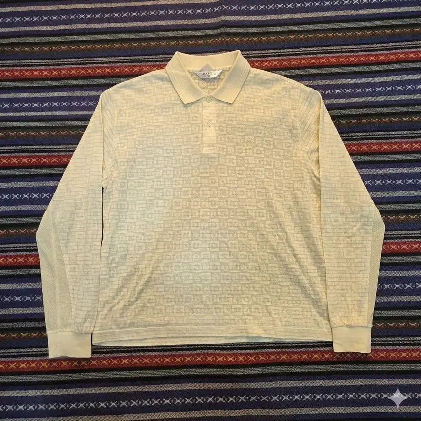 [BUNJANG] Daks Golf Pattern Long Sleeve Polo Shirt 100 Functional PK Tee / 닥스 골프 패턴 긴팔 카라티 100 / 기능성 PK티