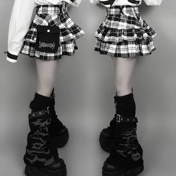 [BUNJANG] Dim More Check Frill Skirt / 딤모아르 체크 프릴 스커트
