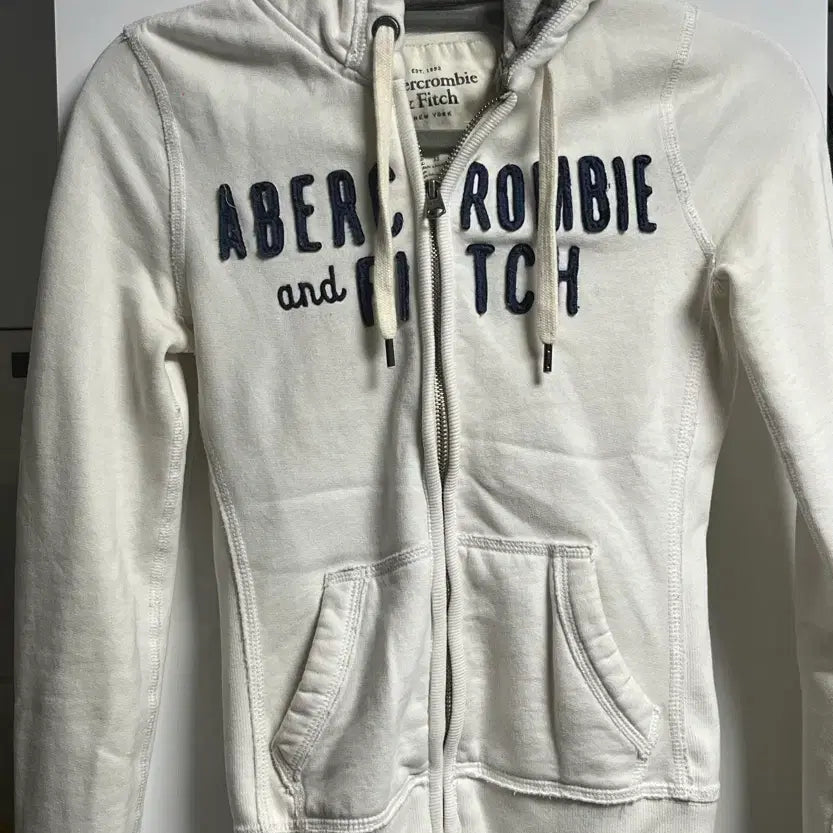 [BUNJANG] Abercrombie & Fitch Hooded Zip-Up Hoodie Ivory XS / 아베크롬비후드집업