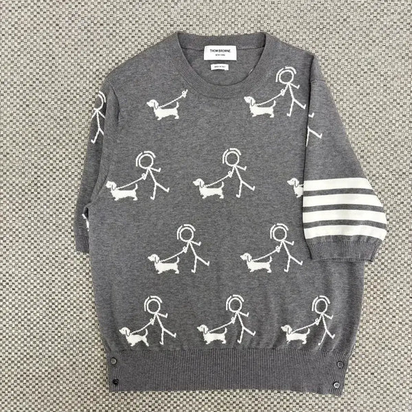 [BUNJANG] Thom Browne Mister Thom Hector Knit T-Shirt / [4]톰브라운 미스터 톰 헥터 니트 반팔티