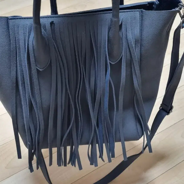 [BUNJANG] Suede Fringe Tote Bag / 스웨이드 프린지 토트백