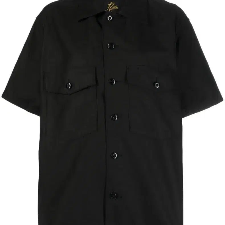 [BUNJANG] Needles Open Collar Fatigue Short Sleeve Shirt Black M / 새상품) 니들스 퍼티그 셔츠 블랙 m