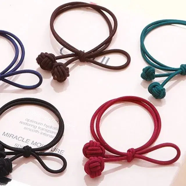 [BUNJANG] Knot Hair Ties Set (10 pcs) / 매듭 헤어끈 머리끈 세트(10개)