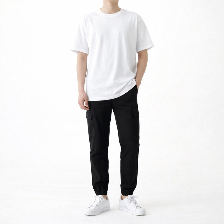 [BUNJANG] Men's Linen Cargo Jogger Pants / 새상품] 남자 린넨 카고 조거팬츠 밴딩 여름 조거바지 남성 팬츠
