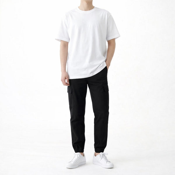 [BUNJANG] Men's Linen Cargo Jogger Pants / 새상품] 남자 린넨 카고 조거팬츠 밴딩 여름 조거바지 남성 팬츠