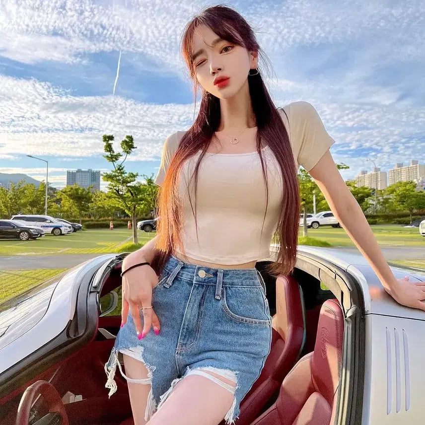 [BUNJANG] Mayyun Denim Shorts / (새상품) 메이윤 데님 청반바지 숏팬츠
