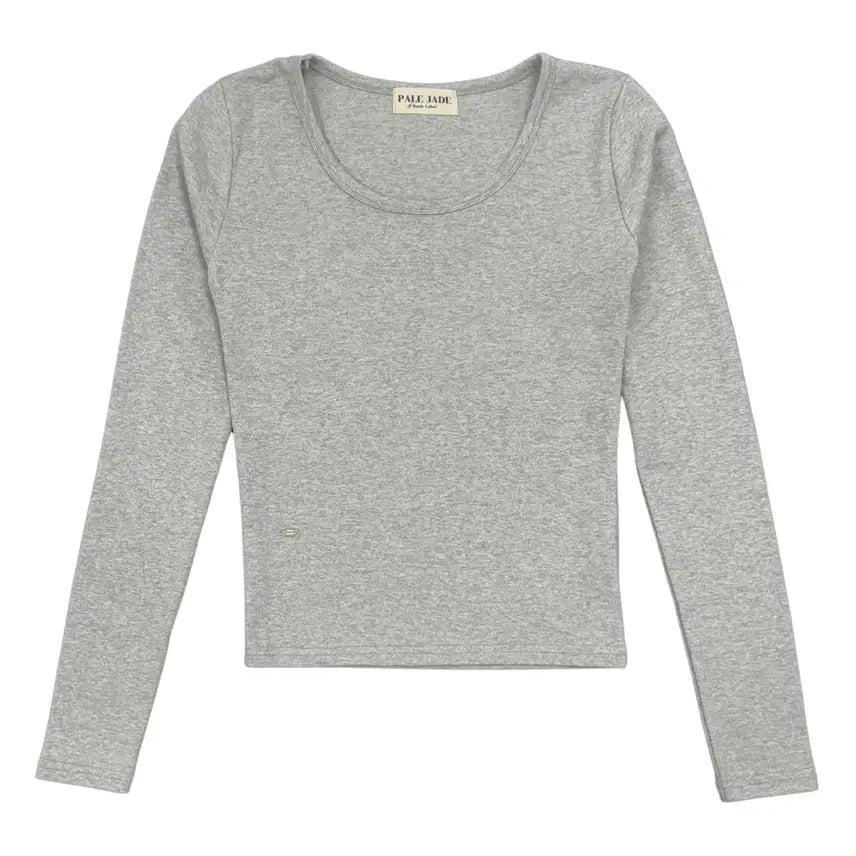 [BUNJANG] Pale J made U Neck Long Sleeve T-shirt Grey / 페일제이드 U넥 긴팔 티셔츠 그레이