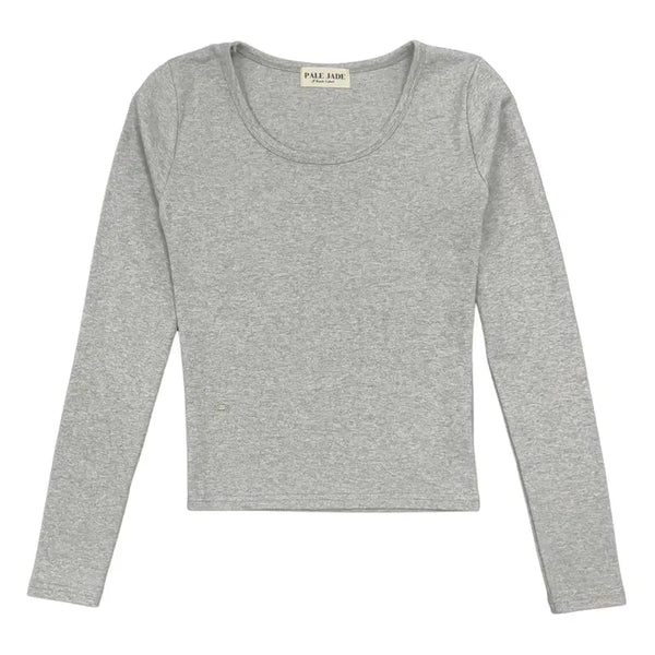 [BUNJANG] Pale J made U Neck Long Sleeve T-shirt Grey / 페일제이드 U넥 긴팔 티셔츠 그레이