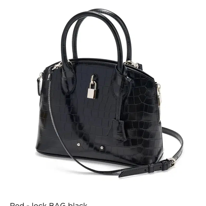 [BUNJANG] Cardinal Red Lock Black Tote Bag / 카디널레드 락 백 자물쇠 블랙 토트백