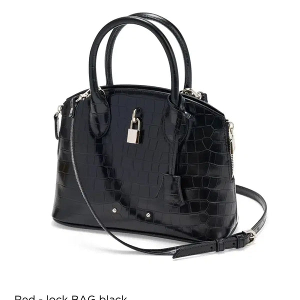 [BUNJANG] Cardinal Red Lock Black Tote Bag / 카디널레드 락 백 자물쇠 블랙 토트백