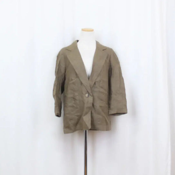 [BUNJANG] Olivia Lauren Women's 100% Linen 3/4 Sleeve Jacket (Size 90) / [정품] 올리비아로렌 여성 린넨 마 100% 칠부 자켓 (90) 상상샵
