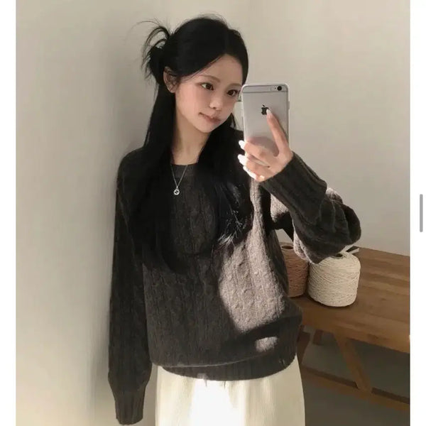 [BUNJANG] Andmore Deep Brown Knit S / 에이블리 앤드모어 딥브라운 니트 s