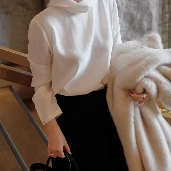 [BUNJANG] How To Love Me Roman High Neck Blouse / 하우투러브미 로먼 하이넥 블라우스