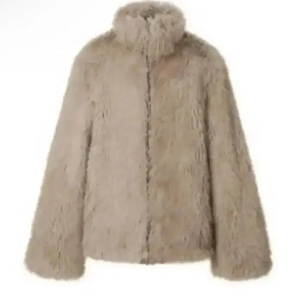 [BUNJANG] 3Times Brownie Faux Fur Jacket Zip-Up Brown / 쓰리타임즈 쓰탐 브라우니 퍼 자켓 집업 브라운