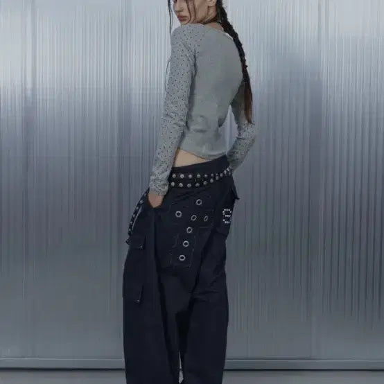 [BUNJANG] SET UP EX CROSS MULTI CARGO PANTS NAVY / 셋업이엑스이 CROSS MULTI CARGO PANTS NAVY