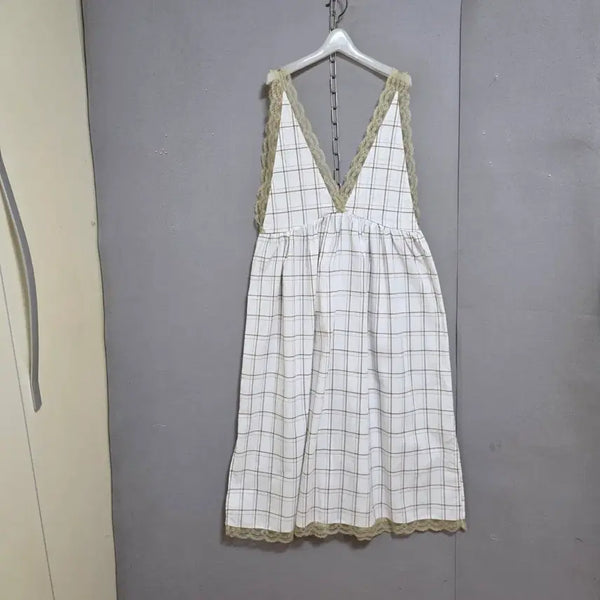 [BUNJANG] Ashley Store Lace Panel Bib Style Dress / s하루특가s15  레이스배색 멜빵스타일 원피스 FF  n5138