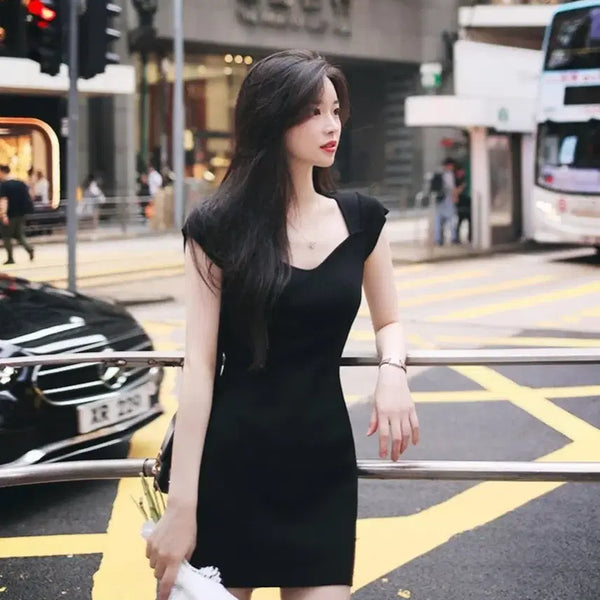 [BUNJANG] MilkCocoa Black Mini Knit Dress / 밀크코코아 블랙 미니 니트원피스 새상품