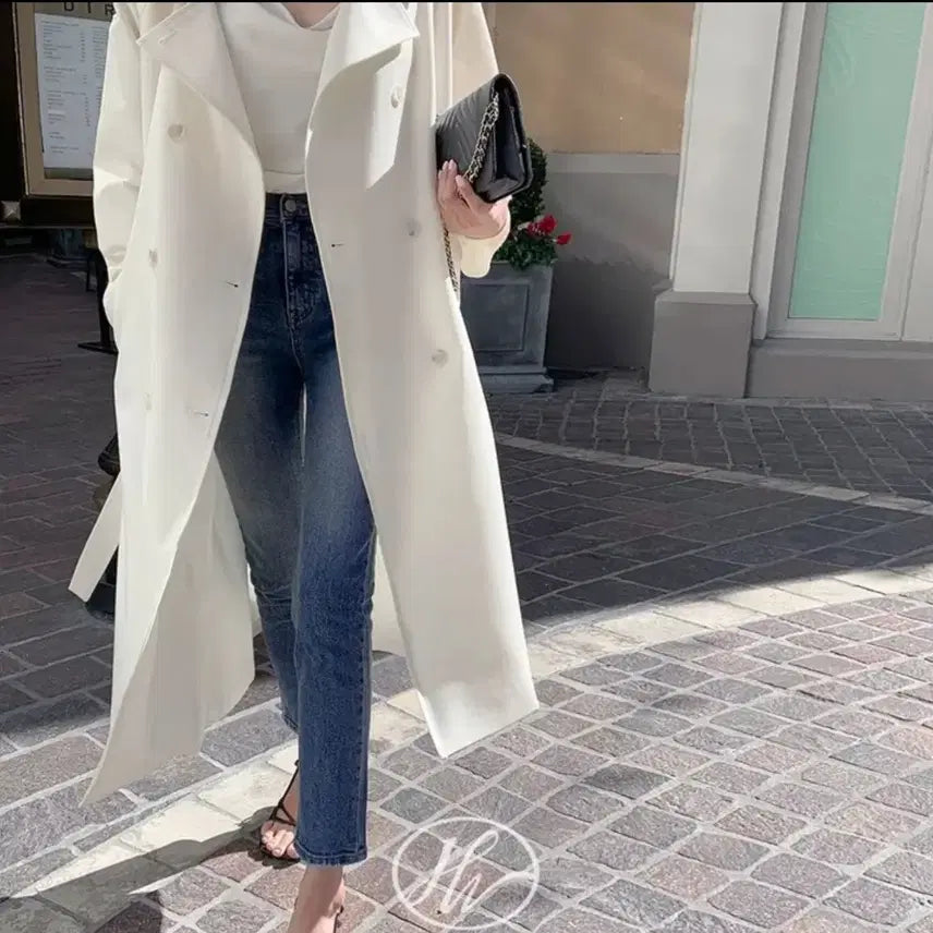 [BUNJANG] Hawa Made Cream Short Trench Coat / 하와 메이드 트렌치코트 크림 숏