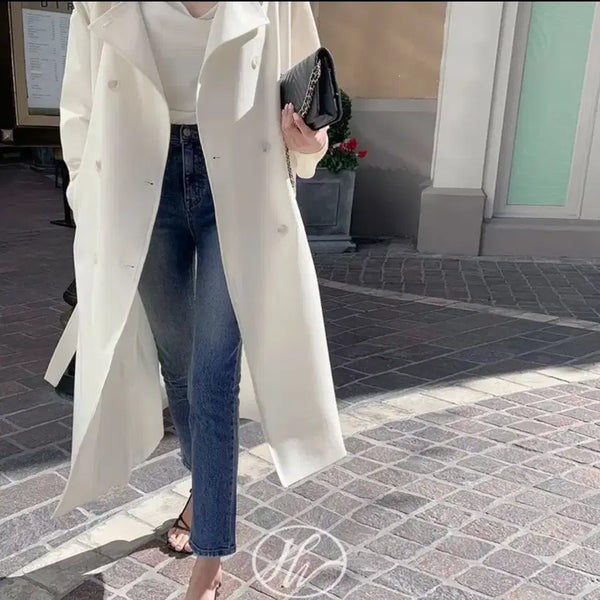 [BUNJANG] Hawa Made Cream Short Trench Coat / 하와 메이드 트렌치코트 크림 숏