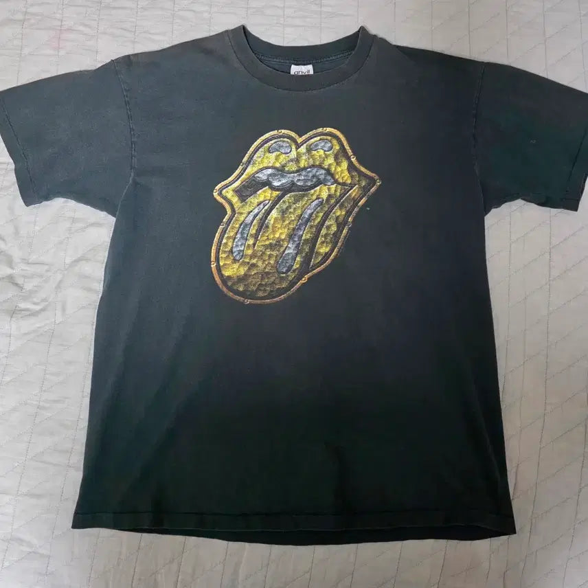 [BUNJANG] 90s Rolling Stones Hard Fade Band T-Shirt Single Stitch / [XL] 90s 롤링스톤즈 골든텅 빈티지 밴드티 하드페이드
