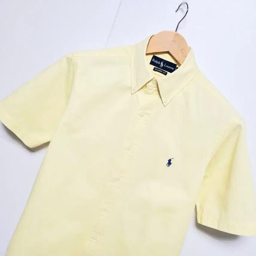 [BUNJANG] Polo Ralph Lauren Men's Classic Fit Pastel Yellow Oxford Short-Sleeve Shirt / 남성 폴로 옥스퍼드 클래식핏 파스텔 옐로우 반팔 남방 셔츠