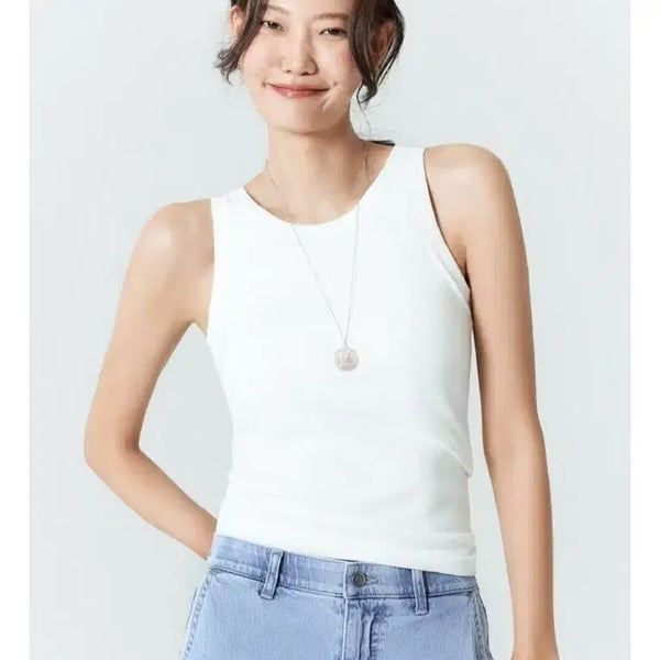 [BUNJANG] The Edge Bra Top White/Gray Size 55 / 더엣지 브라탑(새상품)
