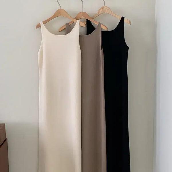 [BUNJANG] Summer Sleeveless Long Dress - Ivory / 여름 나시 롱원피스 새상품 휴가룩