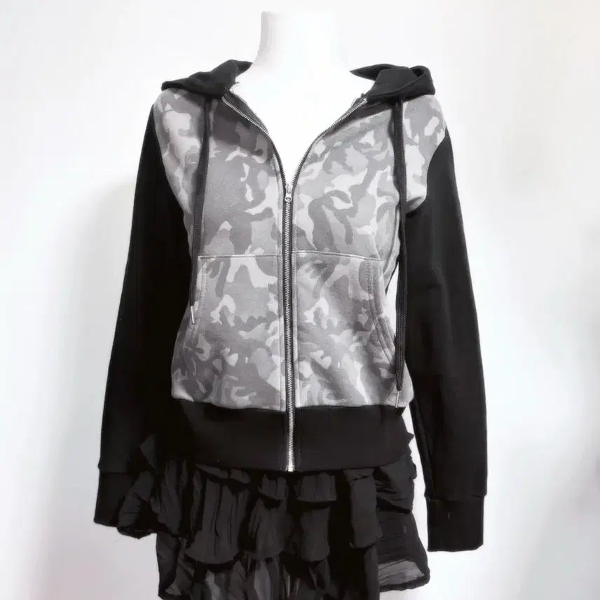 [BUNJANG] Camouflage Hoodie Zip-Up / 카모 후드집업