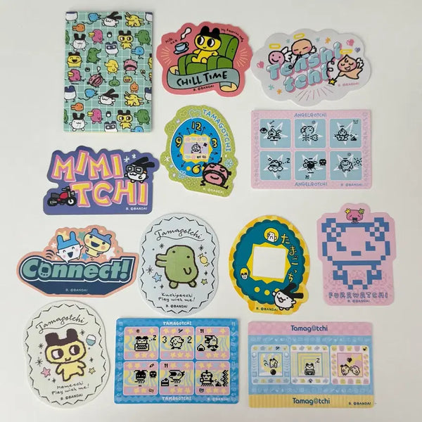 [BUNJANG] Tamagotchi Character Stickers - Set / 다마고치 조각스티커 스티커 주댕치 구치파치 마메치 미미치 가챠